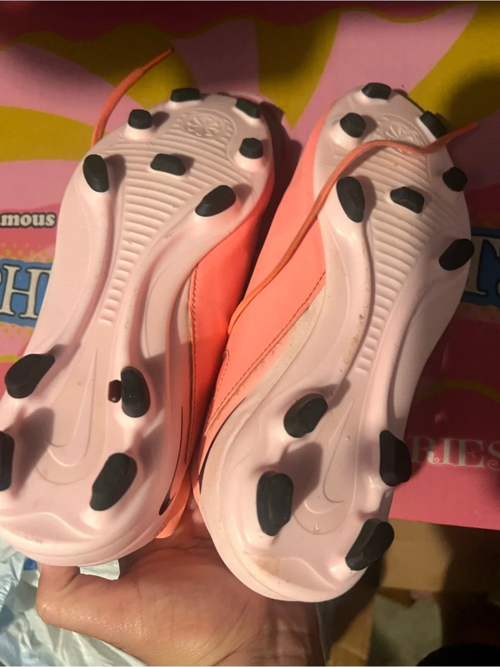 Nike Kids Coral/Peach Soccer Cleats